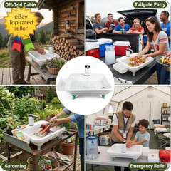 Portable Sink Electric Faucet Hand Wash Station Adjustable Height Utility Sink