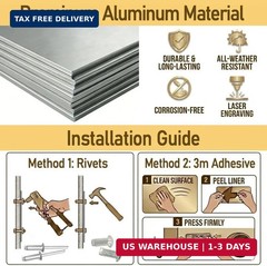Blank Aluminum ID Plates, Metal Identification Plate, Serial Number Tag, Equipme