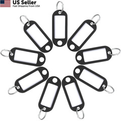 Uniclife 40 Pieces Key Tags 2 Inch Soft Plastic Chain 40 Pack, Black