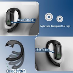 SAMCOM Wireless Headset with 2 Pin Dongle for 1 2 Earpiece