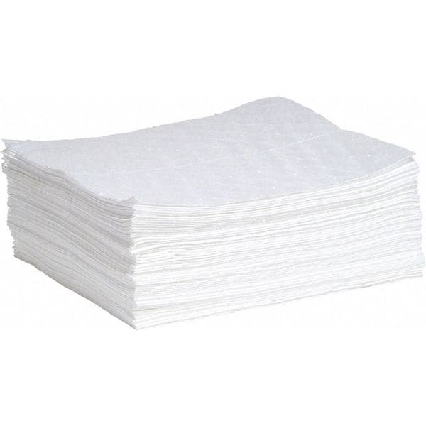 Oil Absorbent Sorbent Pads Polypropylene 15×19 Inch 50 Pack Perforated HeavyDuty