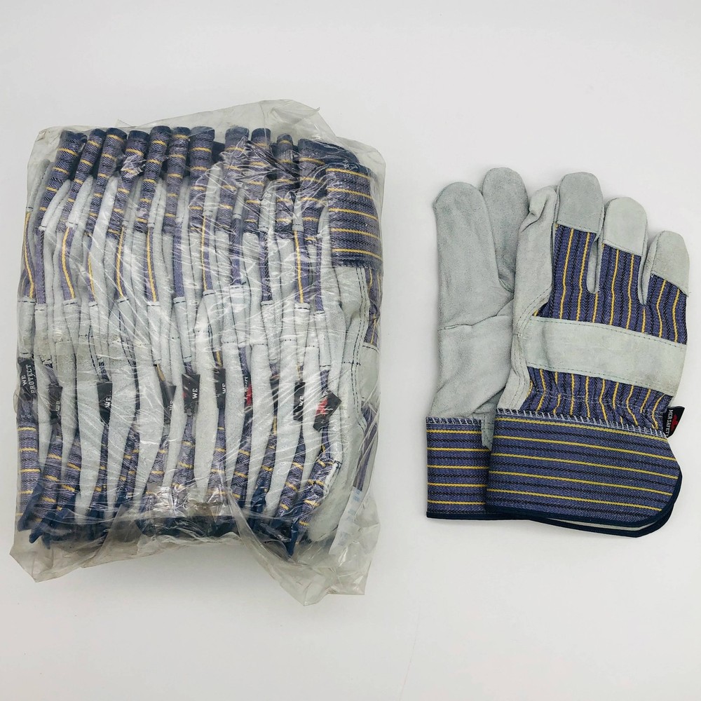 MCR Safety 1400 Split Leather Palm Work Gloves Size XL Safety Cuff 2.5″L 12 Pair
