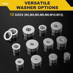 108Pcs 304 Stainless Steel Flat Washers, Fender Washers Assortment Kit 12 Sizes