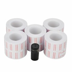 40 Rolls 600 Price Label Paper Tag Sticker MX-5500 Labeller Gun White Red Line