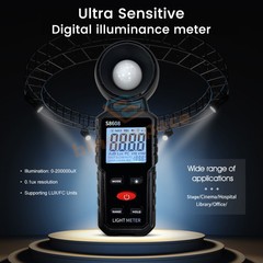Digital illuminance Light Meter Lux meter Photometer 200000Lux Luxmeter Tool