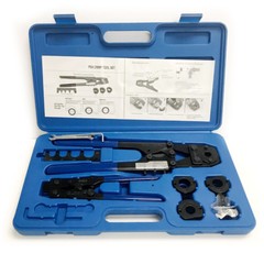 PEX Crimp Crimper Tool Kit with Decrimper for Pex Pipe 3/8″, 1/2″, 5/8″ & 3/4″