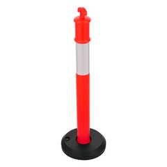Uimoso Set of 9 Traffic Delineator Posts with Fillable Bases, 48 Inches Tall