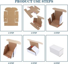 Self-Locking 100 Count White Shipping Boxes – Ideal for Small Business Shipping
