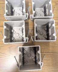 LOT OF 5 Allied Moulded 2 gang 32.5 cu.in 2300. electrical switch outlet box