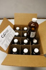 12x Pack 16oz Glass Bottle Amber Brown w/ PTFE Lined Cap Semivolatile Organics
