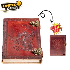 Handmade Leather Sketchbook 5×7–200 Unlined Pages, Rustic Travel Journal, B1 G1