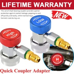 1/4″ A/C R134A Quick Coupler Adapter Manifold Connector Sae Hvac High & Low Side