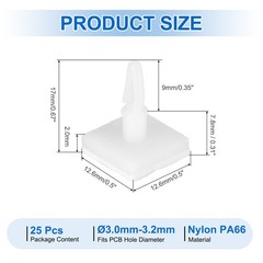 25 Pcs Adhesive PCB Spacer Support Height 0.31″ Fits PCB Hole Dia 3mm to 3.2mm