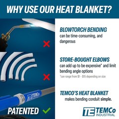 TEMCo TH4003 PVC Conduit Heat Blanket Bender 3 1/2″-4″