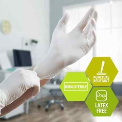 MedPride Latex Exam Gloves, Powder Free, Large, Box/100