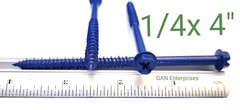 Concrete Masonry HEX Head 1/4x 1-1/4″ to 6″ Anchor Screw, Blue,Tapcon, Bulk