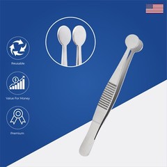 Meibomian Gland Expressor Forceps 10mm Oval Paddles Angled Ophthalmic Instrument