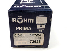 ROHM Prima Drill Chuck – 3/8″-24 #72628 – 0.5-8mm Cap – New – Made in Germany