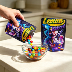 100pcs 3.5g Mixed Holographic Mylar Bags Smell Proof Resealable Zipper Pouches