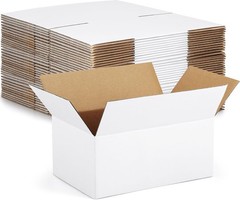 Reliable 30-Pack White Corrugated 9x6x4 Shipping Boxes for Secure Mailing