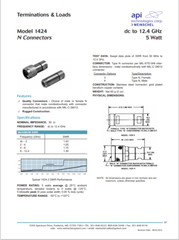 LUCAS WEINSCHEL TERMINATION MODEL 1424-4 TYPE-N MALE DC-12.4 GHZ 5 W