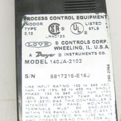 Love Controls 140JA-2102 Panel Mount Temperature Controller 0-400°F