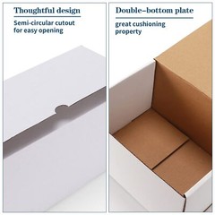 Set of 25 White Corrugated Shipping Boxes Ideal for Small Business Mailing