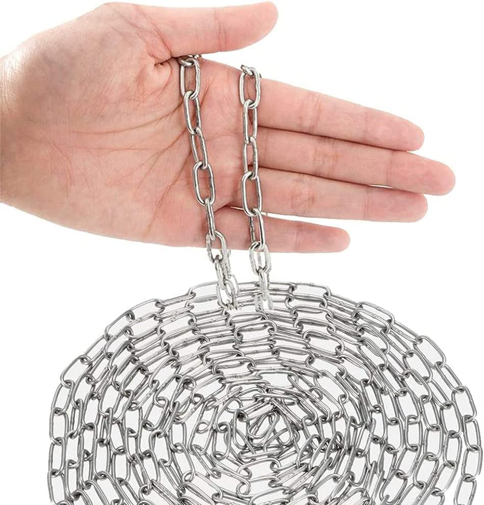 SUS304 Stainless Steel Utility Chain 9.8FT Light Duty for Hanging Camping