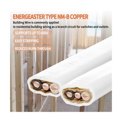 Solid Indoor 14/2 W/G NMB Cable 100ft Coil，Electrical Wire 14 Gauge Wire