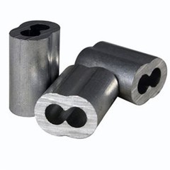 100 Aluminum Sleeves for Wire Rope Cable, 3/32″.