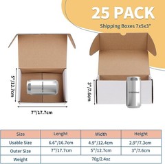 7x5x3 White Shipping Boxes Set of 25, Corrugated Cardboard Mailer Boxes for P…