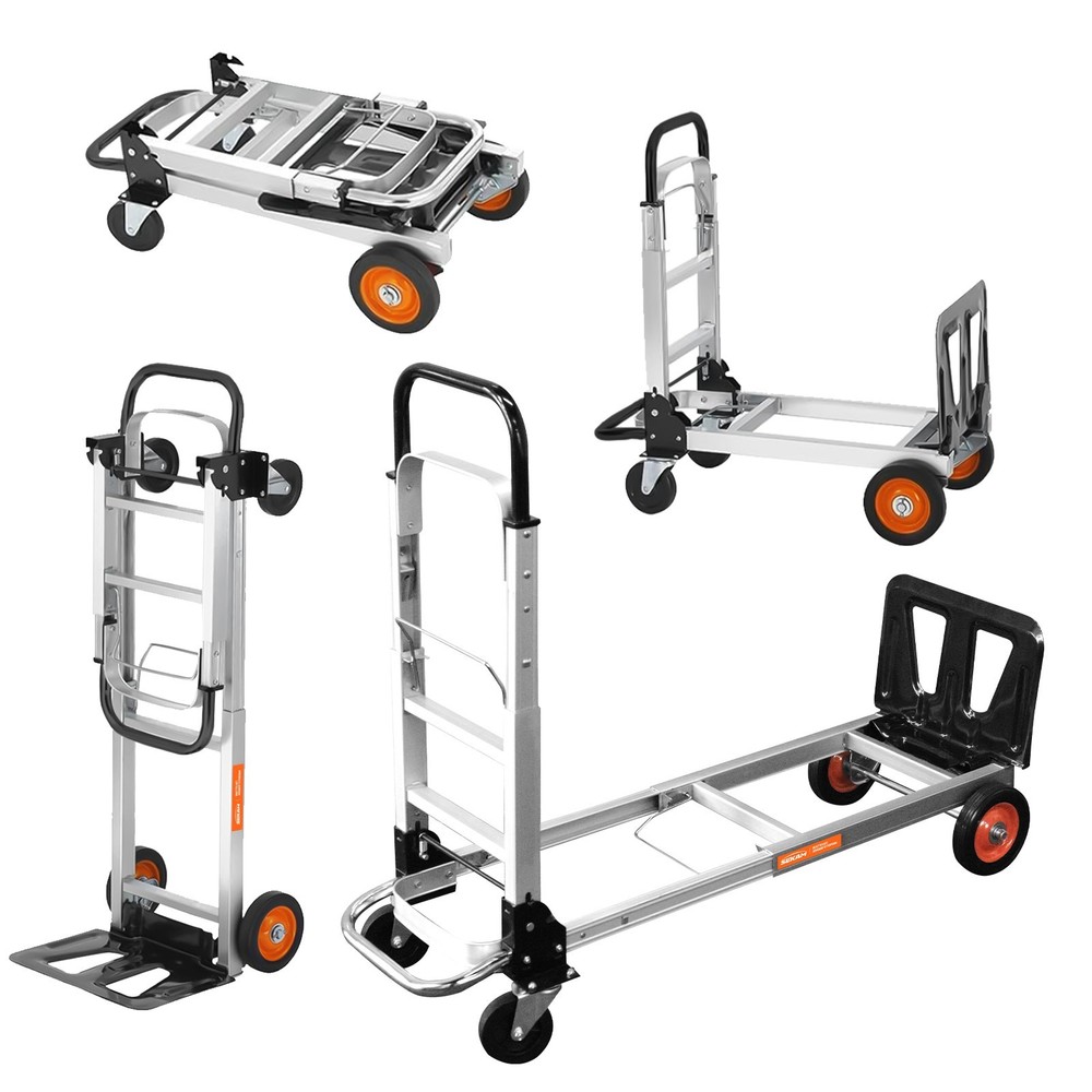 Convertible Aluminum Hand Truck Foldable Dolly Platform Cart 500lbs Heavy Duty