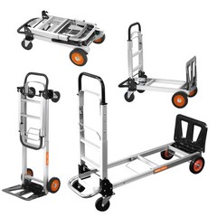Convertible Aluminum Hand Truck Foldable Dolly Platform Cart 500lbs Heavy Duty