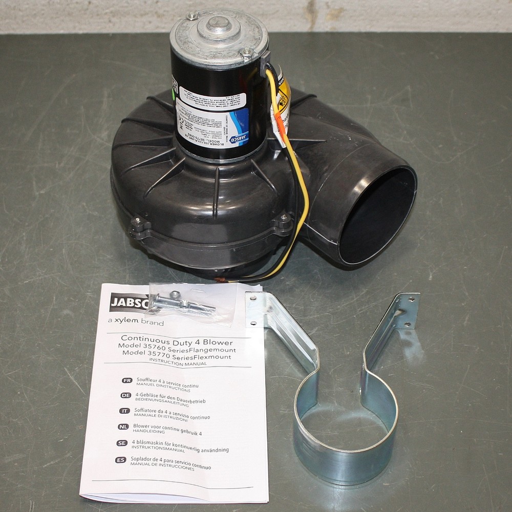 Jabsco OEM Blower Fan 35770-0092, 4-1/2″ Wheel Diameter, 12V DC, 11 A, 250 cfm