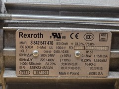 Rexroth AC Gear Motor 3 842 547 476, 0.22kW, 1680RPM 220/400VAC 25:1, 3842527869