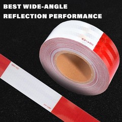 High-Visibility 2×30 Ft Red White Reflective Tape – Strong Adhesion & Waterproof