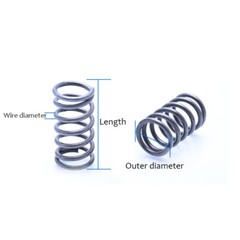 Wire Dia 3mm Compression Spring Pressure Springs Steel OD=16/17/18/19/20mm Black