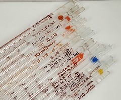 Lot of (16) VTG Mixed Corning Bellco Kimax Glass Volumetric Serological Pipettes