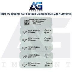 MDT Dental FG ZirconIT ADJ Football Diamond Coated Bur Z257 L19.0mm Ø2.3mmX5.0mm