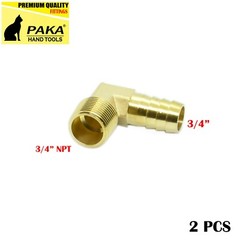 2x 3/4″ HOSE BARB ELBOW X 3/4 MALE NPT Brass Pipe Fitting Thread Gas Fuel Water