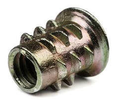 EZ-LOK Die Cast Zinc Flange Hex-Drive Threaded Inserts for Wood – 1/4″-20