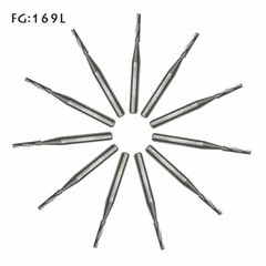 NEW 10Pcs Dental Lab Carbide Burs Drills FG169L# Tapered Fissure High Speed Bur