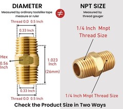 1/4 Inch NPT Male Pipe Brass Hex Nipples – 4 Piece Set for Versatile Use