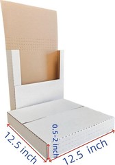 Vinyl Record Mailer Corrugated Shipping Box 12.5×12.5x2inch White Adjustable …
