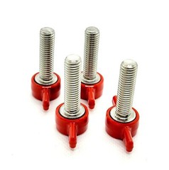 5/16″ Thumb Screw Bolts with Red Butterfly Tee Wing Knob 1 1/2″ Plastic Cap SS