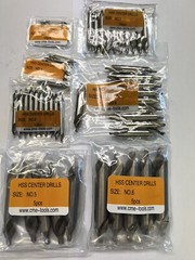 60pcs M2 HSS center drills 10 of each #0, #1,#2,#3,#4. 5 of each #5,#6, Part#530