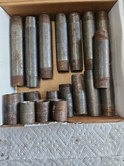 3/4″ Black Iron Pipe Nipples & Couplers Lot – 19 pcs Assorted Lengths (NPT)
