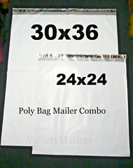 10 Poly Bag Mailer Combo 24×24 & 30×36 EXTRA LARGE Self-Sealing Shipping Bags