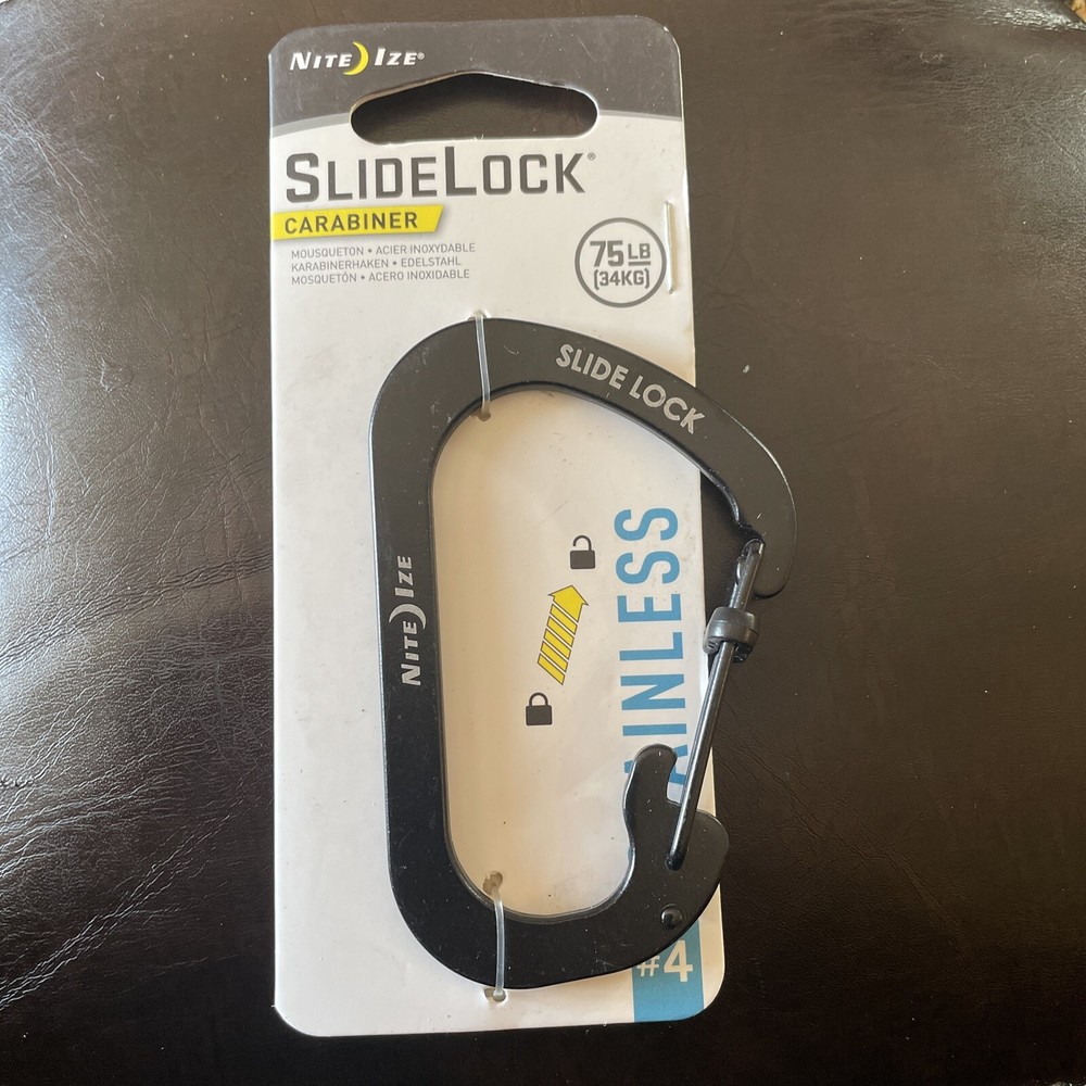 Nite Ize Csl4-01-R6 Locking Carabiner Clip,Black,2 In.