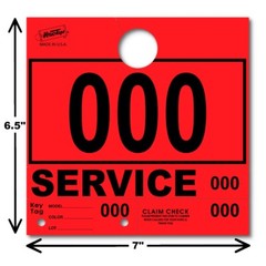 Red Service Department Hang Tags Window Tag 1000 Per Box